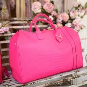 TOTE & CARRY Pink Crocodile Embossed Women's Bag